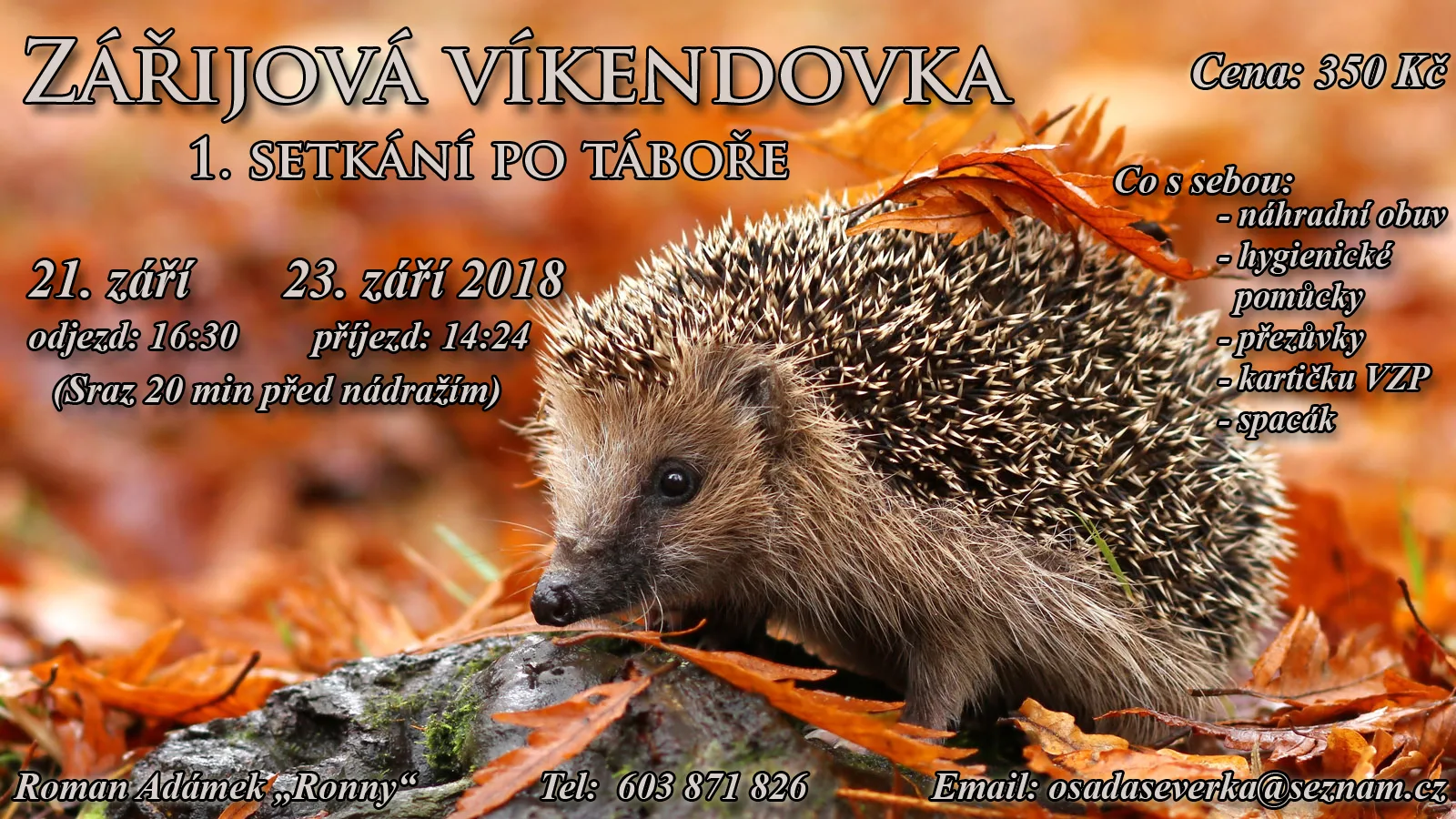 Zářijová víkendovka 21.-23.9.2018
