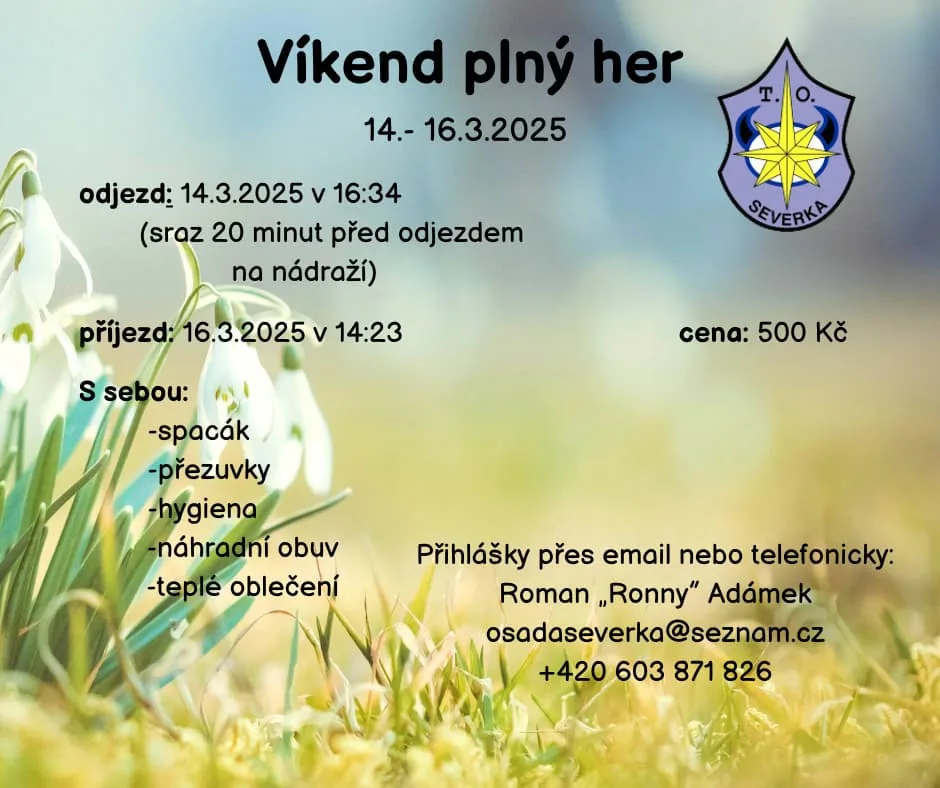 Březnová víkendová akce (14.03. – 16.03.2025)